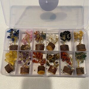 12 mini crystal trees